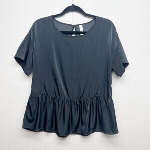 Ripzone Top Womens Small Ruffle Hem Lightweight Whimsigoth Witchy Dark Boho Chic